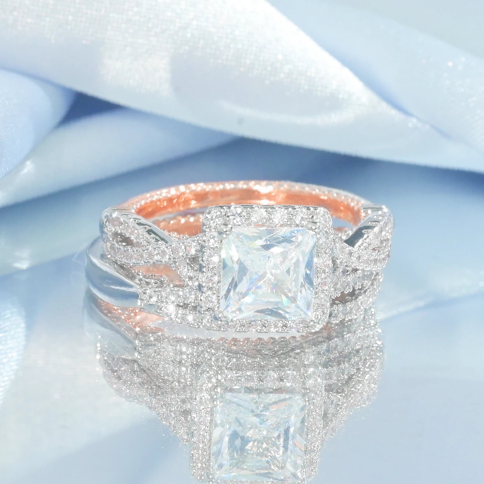 Women's Solid Gold Rings Wholesale 925 Silver Diamond Cut for Christmas Gifts