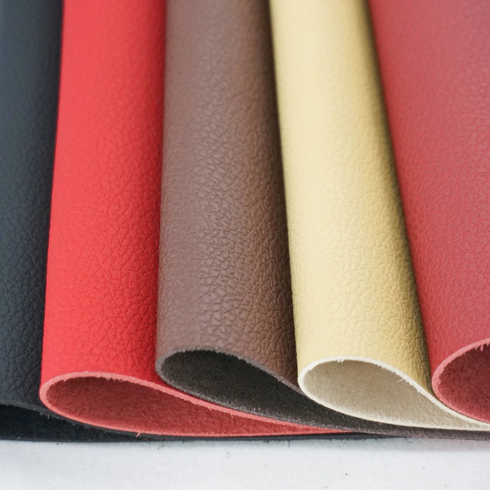 Automotive Upholstery Microfiber Eco-friendly Vegan Litchi PU Synthetic Leather