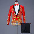 Five Colors Available Costume Men's Suit Chinese Style Adult Marriage Singer Stage Chorus Host Dress Suits for Wedding