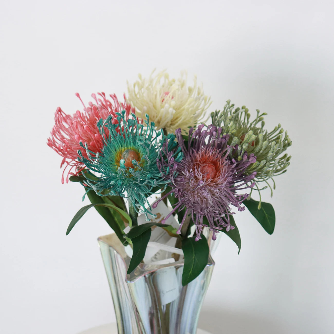 TG064 High-quanlity Leucospermum Flower Artificial Silk Flowers Single Branch Home Wedding Decorative Flower for Living Room