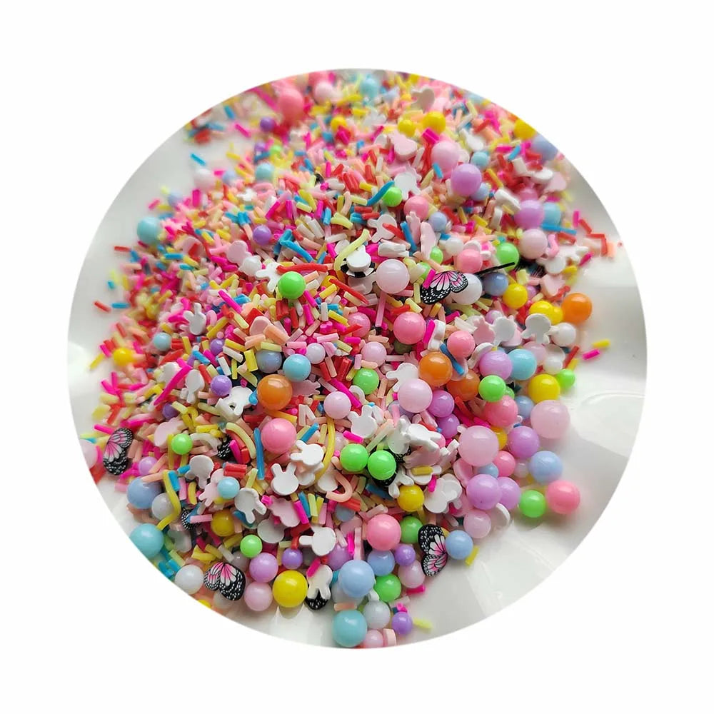 Slime Supplier 500g Easter Series Polymer Clay Carrot Rabbit Slice Sprinkle Plastic Round Ball Pearl Beads Slime Craft Filling