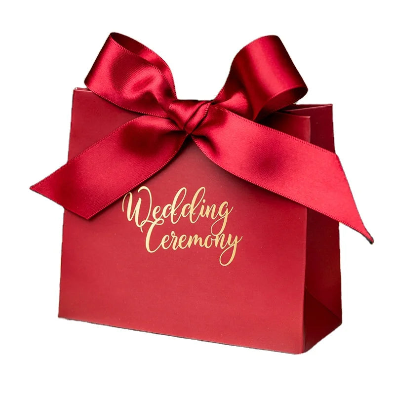 Wholesale Recyclable Eco Friendly Custom logo Wedding Birthday Gift Bags Folding Wedding Chocolate Candy Bag