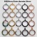 20mm Gold Rose Gold Black Silver Rainbow Stainless Steel Living Memory Glass Locket Foating Put Floating Living Charms As Gifts