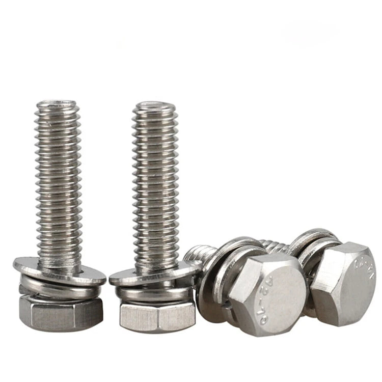 DIN933 A2 Stainless Steel Full Thread Fine Thread Hex Head Bolts with Nuts and Washers