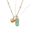 New Arrival Natural Stone Pendant Necklace 18K Gold Plated Stainless Steel Heart Pendant Necklace for Women
