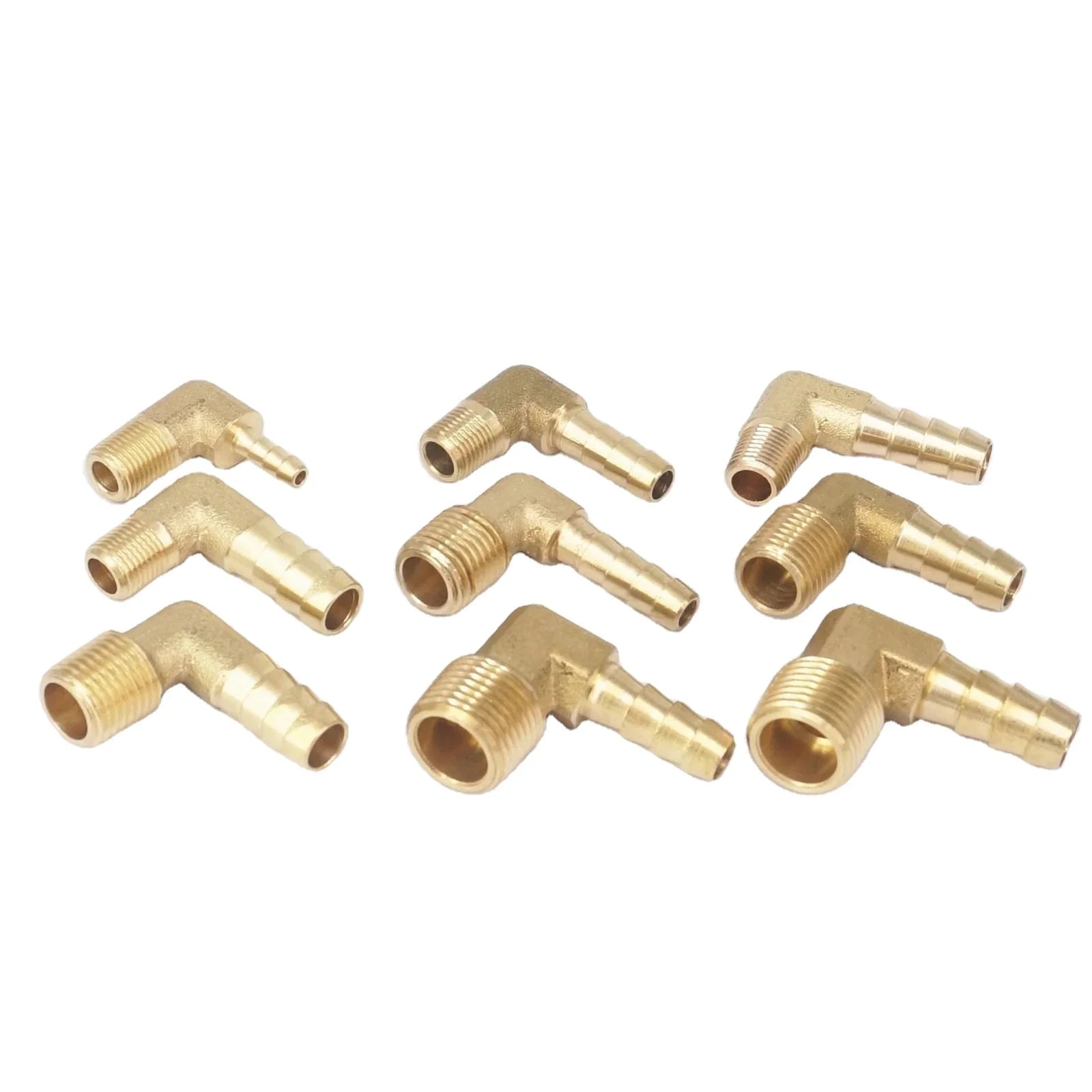 229 PSI 1/8" 1/4" 3/8" NPT Male X 3/16" 5/16" Reducing Casting Brass Fuel Fittings Hose Barbed Tail Elbow Connectors Adapters