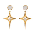 Newest Fashion Earrings Romantic Start Pendant Earrings With Zircon and Shell in 18K PVD Gold Plated Stainless Steel Jewelry