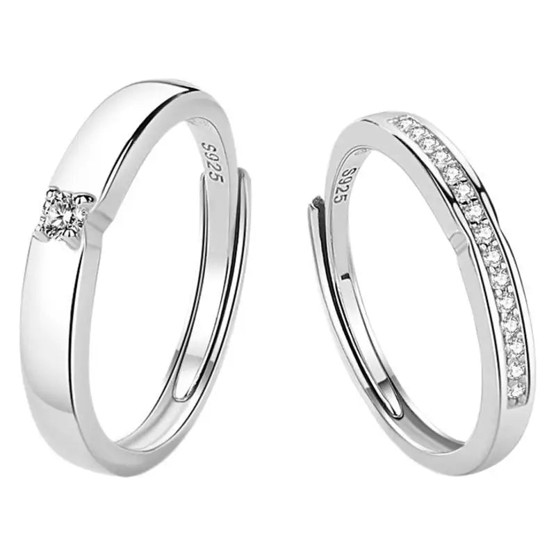 FDJZ-268 Women's Zircon Wedding Ring 925 Sterling Silver with White & Rhodium Plated Engagement Eternity Band for Parties