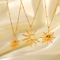Minimalist Classic Stainless Steel 18K PVD Plated Tarnish Free Irregular Sun Pendants Link Chain Necklace Unisex Gift
