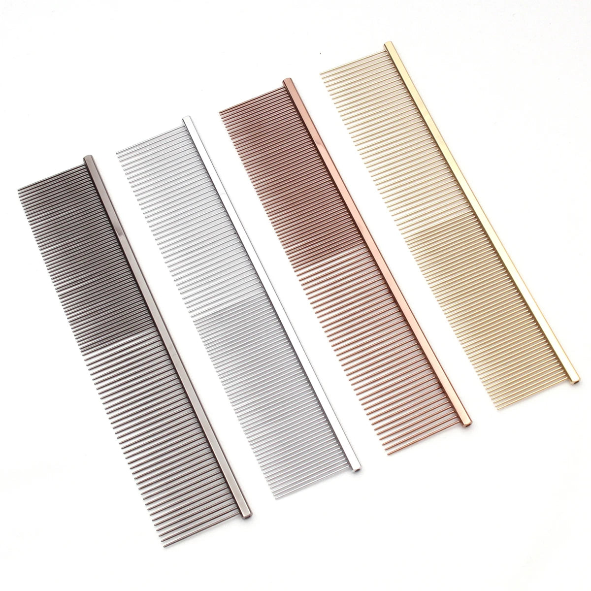 Grooming Comb for Dog Gold Copper Handle Light Row Teeth Needle Hair Trimmer Dog Cat Pet Hair Comb Metal C7812