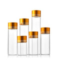 Diameter 22mm 5ml 7ml 8ml 10ml 12ml15ml 20ml 25ml Glass Tube test Vial Storage Bottle Wishing Bottle With Gold Aluminium Cap