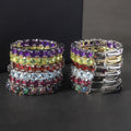 RZ0234 Abiding Jewelry Custom Fine Jewellery Round 4mm Colorful Natural Gemstone 925 Sterling Silver Inside Outside Hoops