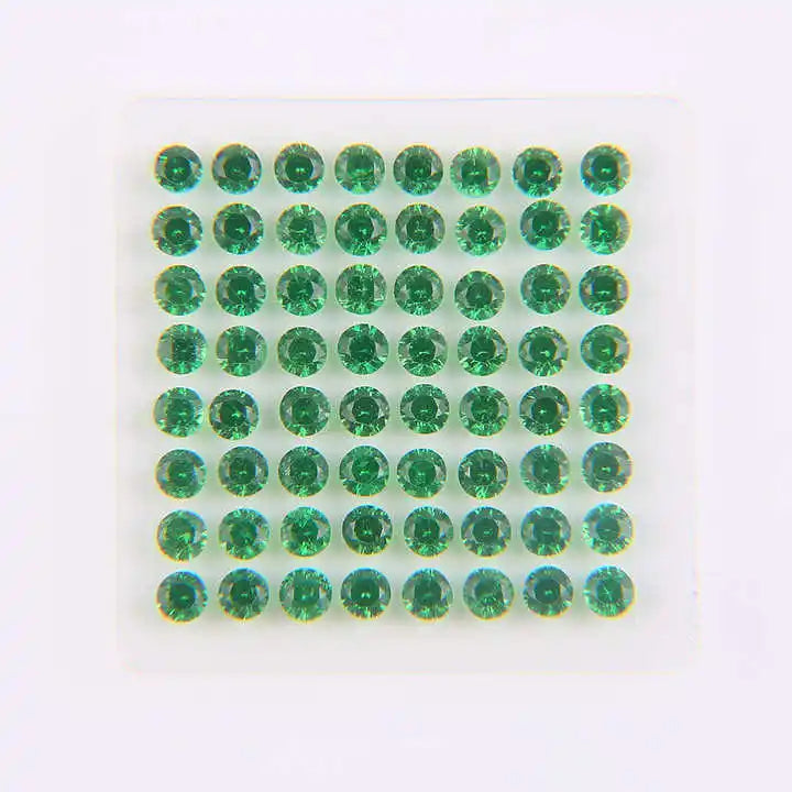 VOAINO 1.9 mm 2.2 Carat 64 Pcs Natural Melee Green Star Round Brilliant Cut Loose Gemstone for Earrings
