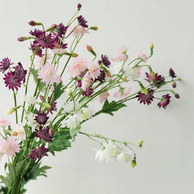 Y-H067 Flower Bouquet Artificial Silk Astrantia Flower Purple Pink Artificial Daisy Flower for DIY Floral Arrangement Home Decor