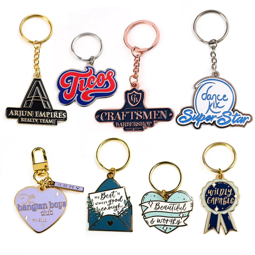 Manufacturer Personalized Iron Zinc Alloy Custom Logo Soft Hard Enamel Metal Keyring Key Chains Keychains