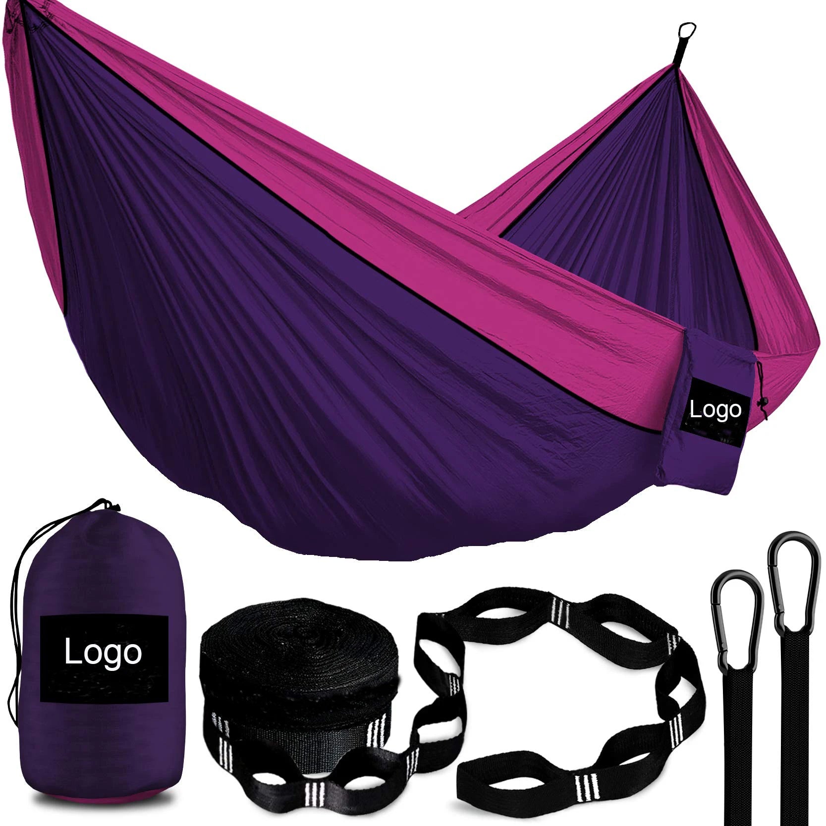 Custom Ultralight  Camping Hammock with Tree Straps Nylon Portable Outdoor Hamacas Swing 2 Person Haven Tent Travel Hammocks