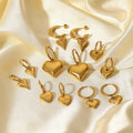 Dainty 18k Gold Plated Heart Dangle Hoop Earrings With Cubic Zirconia Stainless Steel Small Heart Huggie Earrings
