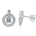 Elegant and Stylish Jewelry for Women S925 Silver 30 Points Moissanite Round Bag Lock Earrings