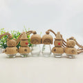 5ml 8ml Gift Car Air Outlet Square Wooden Hang Rope Cover Diffuser Car Perfume Bottle Essential Oil Bamboo Car Perfume Bottle