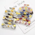 MIO Transparent square 10cm Large Hair Claw Clips Blue Morandi Artistic Painting Lining Hair Clip and Hair Claw
