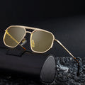 DOISYER Custom Logo Rectangle Sunglasses for Men Fashion Designer Metal Square Double Bridge with UV400 Spring Hinge Shades