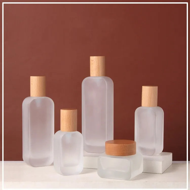 Skincare Packaging 30g 50g 20ml 30ml 50ml 100ml 120ml Empty Clear Frosted Lotion Pump Sprayer Glass Jar Cosmetic Bottle