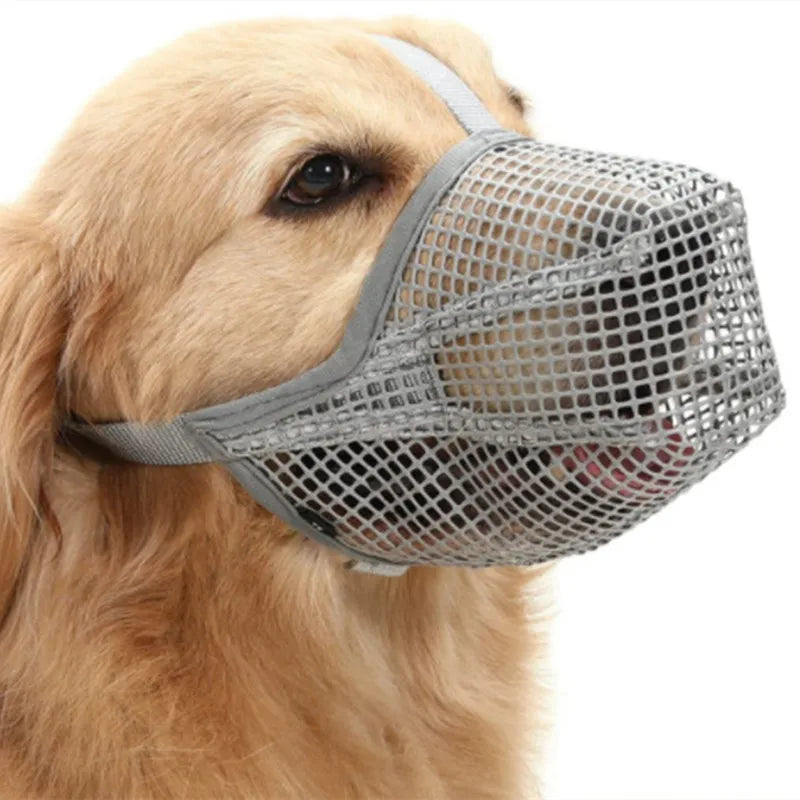 Adjustable Personalized Polyester Solid Pattern Pet Dog Mouth Cover Breathable Mesh Muzzle