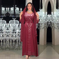 UNI Fashion Women' Abaya Special Beck High Waisted Shiny Beadings Design With Scarf Hijab Abaya With Matching Scarf