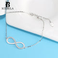 ICEBELA Customized Wholesale Fine Jewelry Simple Design Infinity Jewelry Real 925 Sterling Silver Bracelet for Women