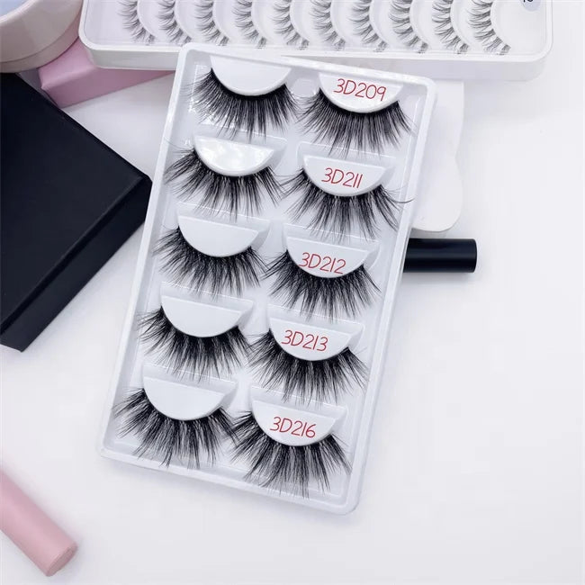 Wholesale Faux Mink Eyelash Cruelty Free Vegan Lashes 6d Sparkle Style Clear Invisible Band 8MM-25MM Length Private Eyelash