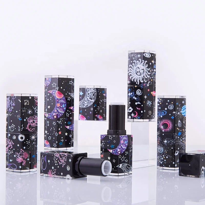 LZ Pack Stock 100pcs 12.1mm 3D Printing Lipstick Containers Custom Private Label Empty Lipstick Packaging Tube