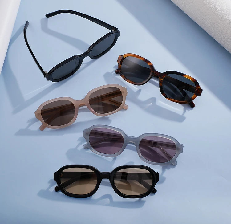 90s Vintage Rectangle Sunglasses for Women Men Trendy Small Square Oval Sun Glasses Retro Hip Hop Streetwear Fashion Shades MegaBDM