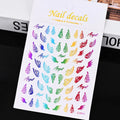 Gold Angel Wing Nails Stickers Lock Angel Sun Moon Star Decals Nail Charms 3D Adhesive Sliders Decoration Accessories Decals
