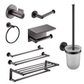 Modern Bathroom Accessories Set Brushed Nickel Toilet Wall Paper Holder with Hook Brass Bath Rack for Hotels