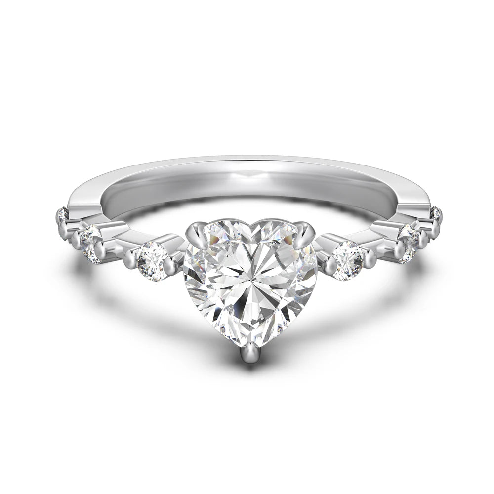 Dylam New Designer Fine Fashion Jewelry S925 Silver Classic Design Eternity Band 5A Cubic Zirconia Heart Engagement Bridal Rings MegaBDM