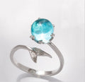 2021 New Wholesale Mermaid Tail Ring With Blue Stone Boho Rings for Women