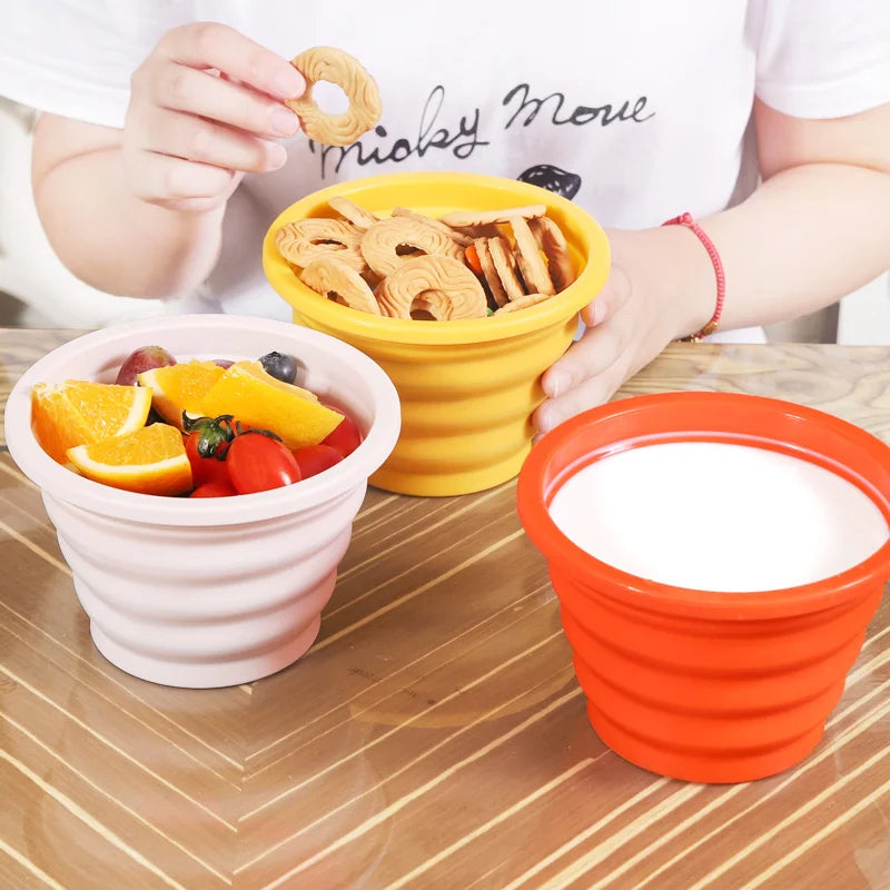 Eco Friendly Foldable Travel Bowl Dog Silicone Bulk Custom Logo Food Storage Container Kids School Lunch Box Set Bento Box