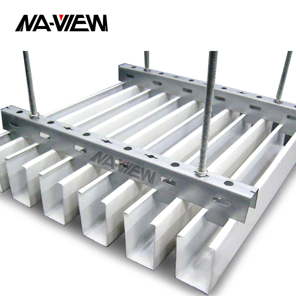Modern U-Shape Decorative White Aluminium Baffle Ceiling Sound-Absorbing Heat Insulation Waterproof Fireproof Smoke-Proof