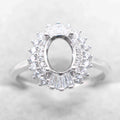 Semi Mount 6*8mm Sterling Silver Ring Empty Frame Blank Support Claw Setting S925 Base Holder Without Center Stone for DIY Inlay