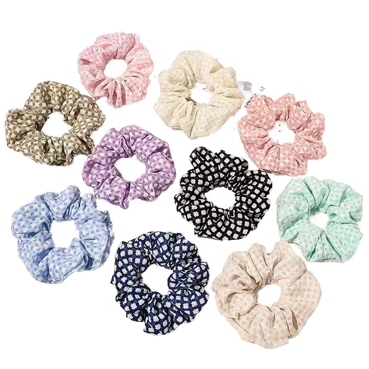 Plaid Large Colon Hair Circle  Summer New Headdress Korean Temperament Net Red INS Wind Simple Girl Hair Accessories