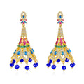 LUOTEEMI Bohemian Style Colorful Cubic Zirconia Earring of Tassel for Cute Girl Gift Jewelry Wholesale