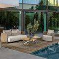 Italian Design Modern Outdoor Aluminum Alloy and Rope Woven Sofa Set with Waterproof Cushion for Patio and Villa