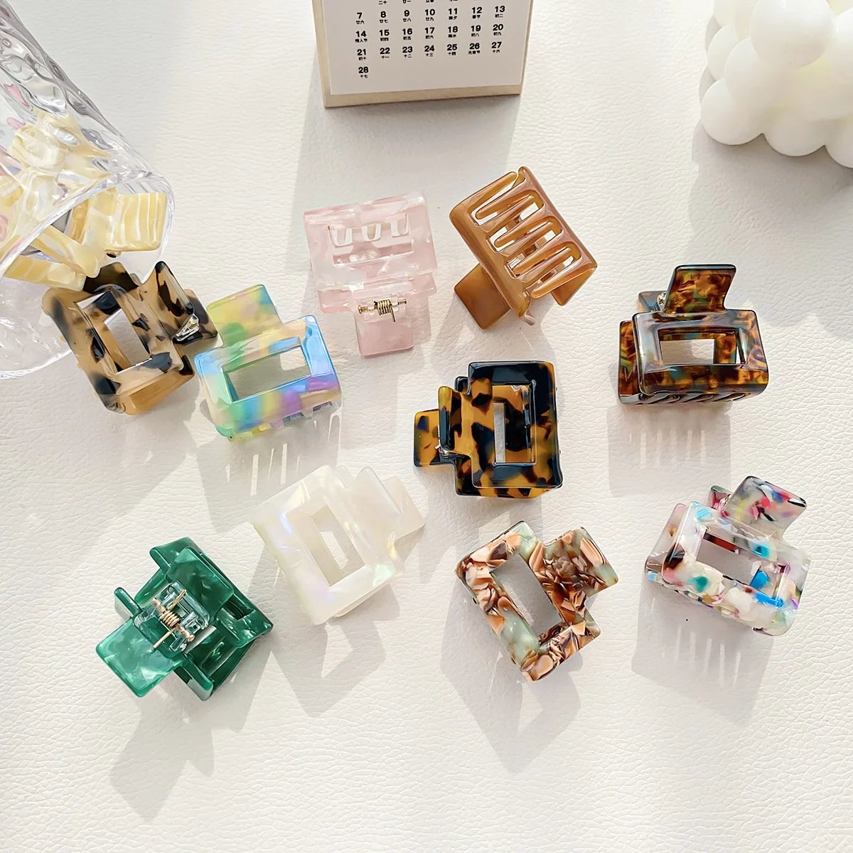Archer Wholesale square Hair Claw Clips Cute Mini 3.5CM Hair Claw Cusomrize logo Unbroken Acetate Hair Claw