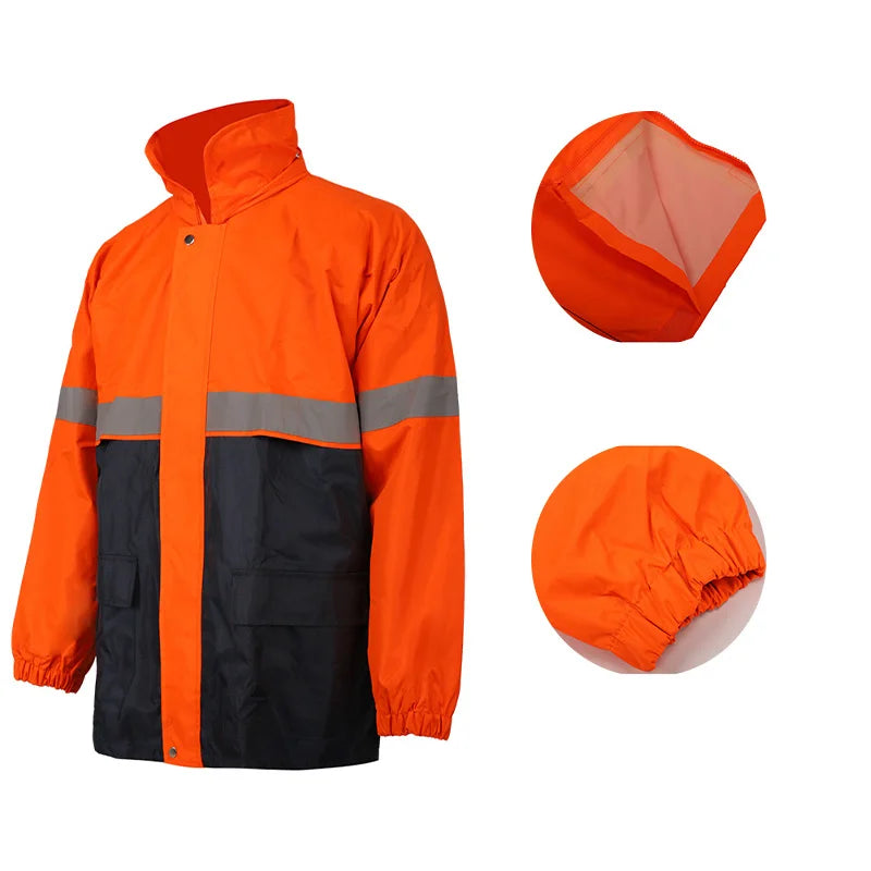 Reflector Jackets LOGO Custom for Adults Stretch Hi Vis Rain Suit Comfortable High Reflective Raincoat