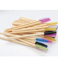 Private Label Brush Disposable Eyelash Spoolie Brush Bamboo Mascara Wand