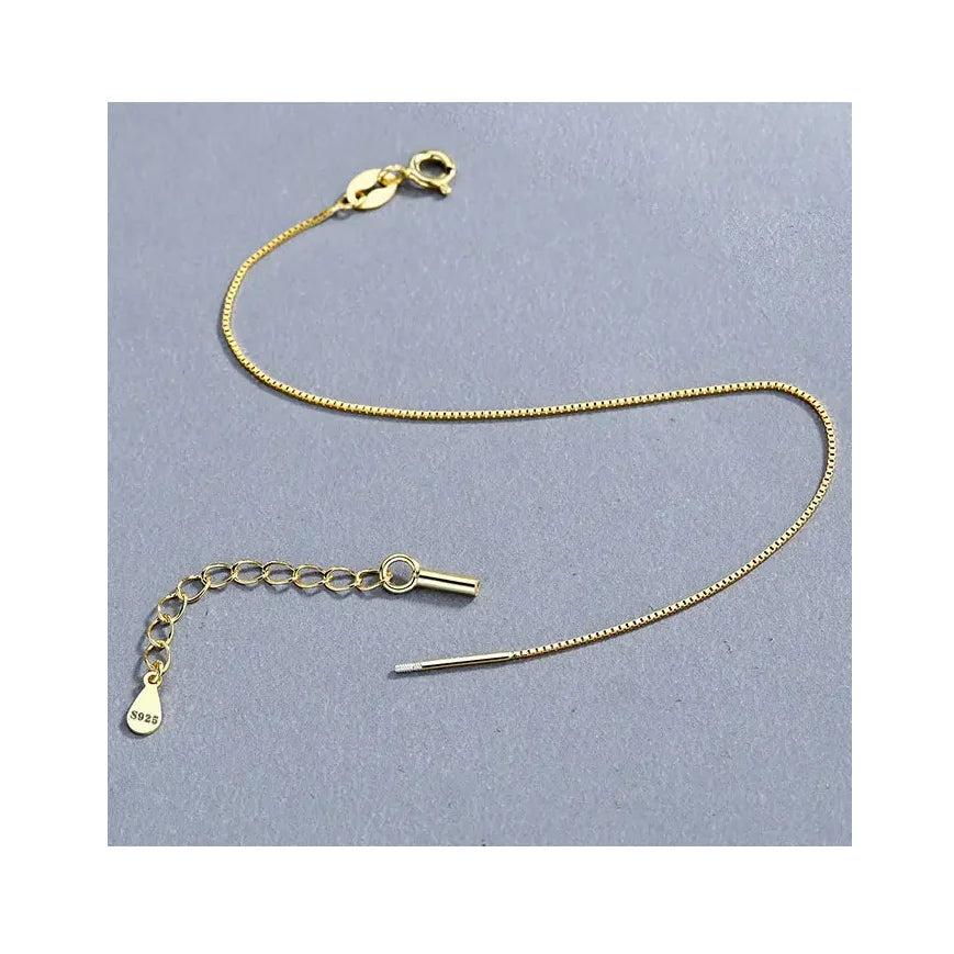 16.5+3 CmHIGH QUALITY Real 925 Sliver Bracelet Box Chain Screw Adjustable Extension Bracelet.WHOLESALE PRICE DIY Accessories