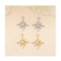 Hand-decorated Jewelry Findings Bronze Diamond Eight-pointed Star Pendant Necklaces Bracelets Earrings Pendant Accessories