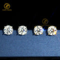 Wholesale Price S925 Silver Stud Earring Classic 4 Claws VVS Moissanite Diamond Screw Back Earrings