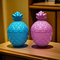 Custom Colorful Pineapple Shaped Candy Glass Jar with Lid Eco-Friendly Durable Home Decoration Candle Stand Christmas Making