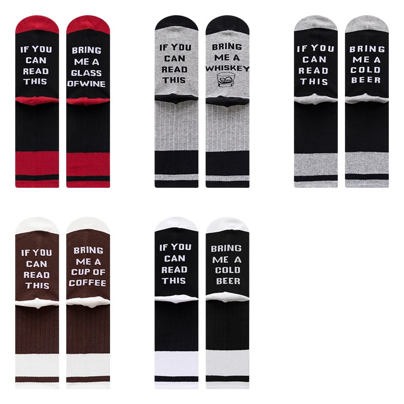 Letter Socks if You Can Read This Letter Design Sockscotton Men Crew Socks